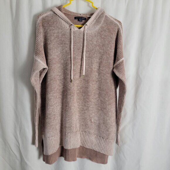 American Eagle Outfitters Hoodie Knit BOHO neutral Beige XS relaxed cozy slouchy - Picture 1 of 11